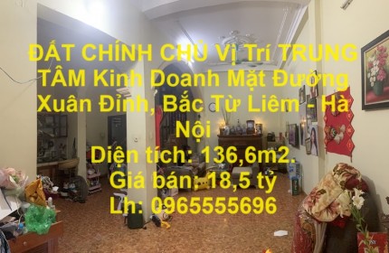 ĐẤT CHÍNH CHỦ Vị Trí TRUNG TÂM Kinh Doanh Mặt Đường Xuân Đỉnh, Bắc Từ Liêm - Hà Nội